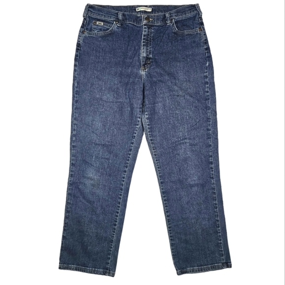 Lee Relaxed Straight At The Waist Crop Jeans Size 12 Short Blue - Picture 1 of 4